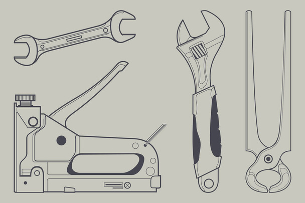 Conjunto de herramientas artesanales
 - Vector, Imagen
