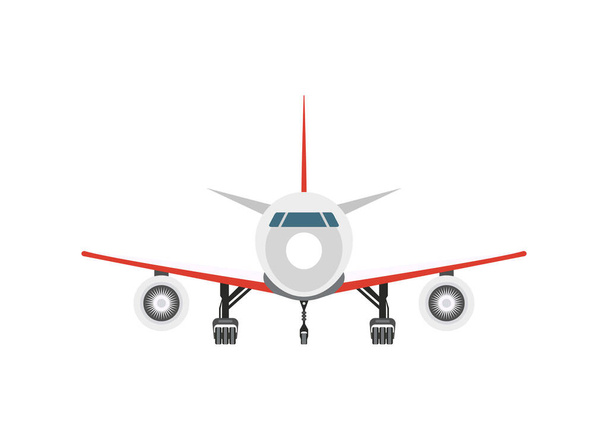 Front view jet airplane isolated vector icon - Vektor, obrázek