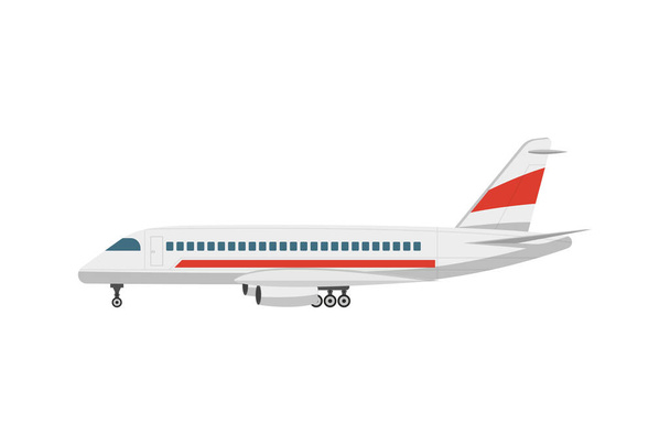Side view jet airplane isolated vector icon - Vektor, obrázek