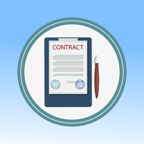 Contrat, document juridique Illustration vectorielle plate
 - Vecteur, image