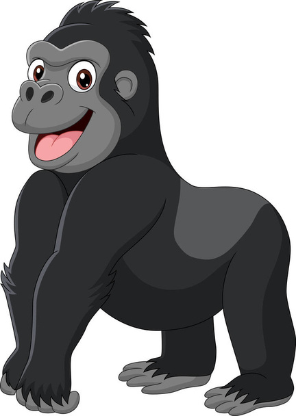Векторная иллюстрация гориллы мультфильма на белом фоне
 - Вектор,изображение