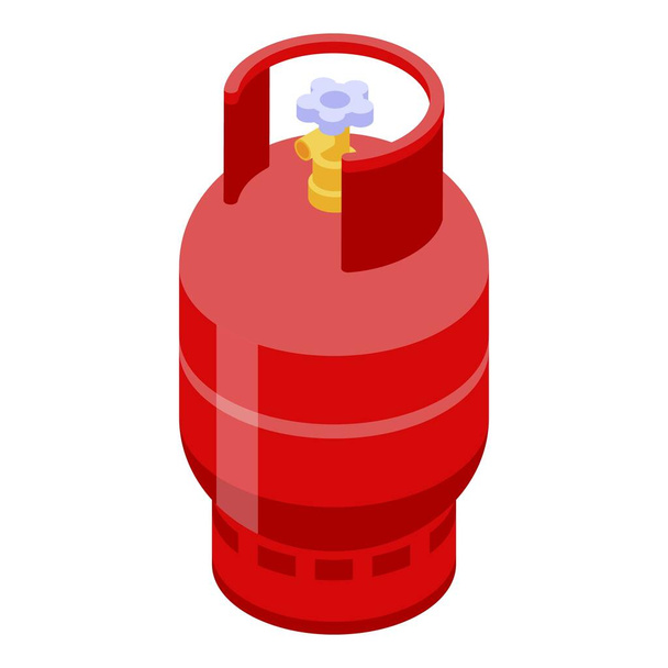 Compressed gas cylinder icon, isometric style - Вектор,изображение