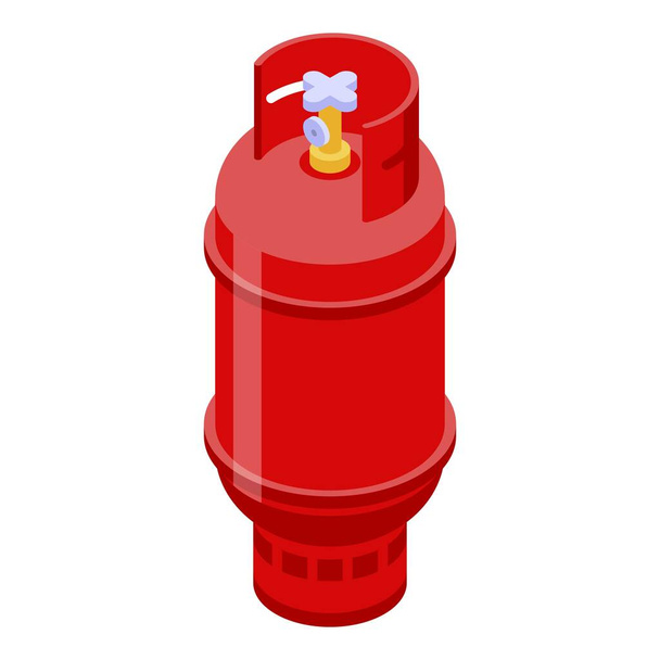 Ikona cylindra gazowego przemysłowego w stylu izometrycznym - Wektor, obraz