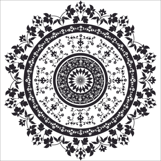 preto e branco oriental padrão e ornamentos
 - Vetor, Imagem