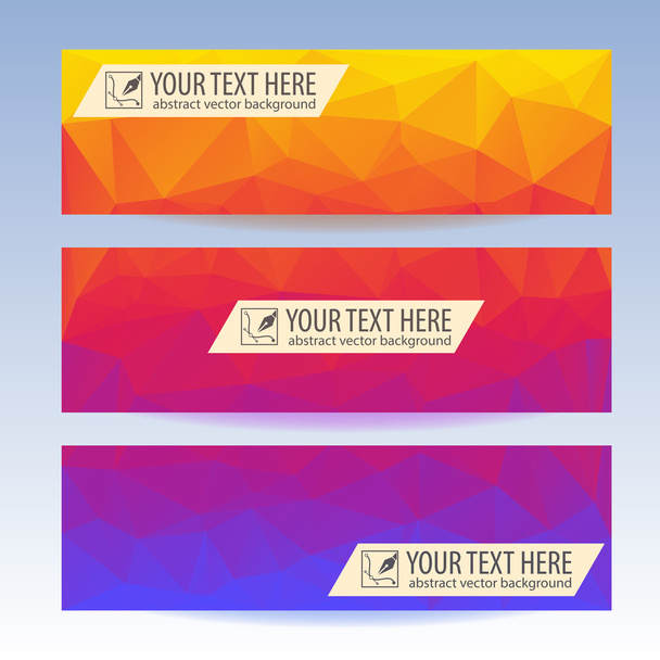 Set of banners for your website, Triangle - Vetor, Imagem