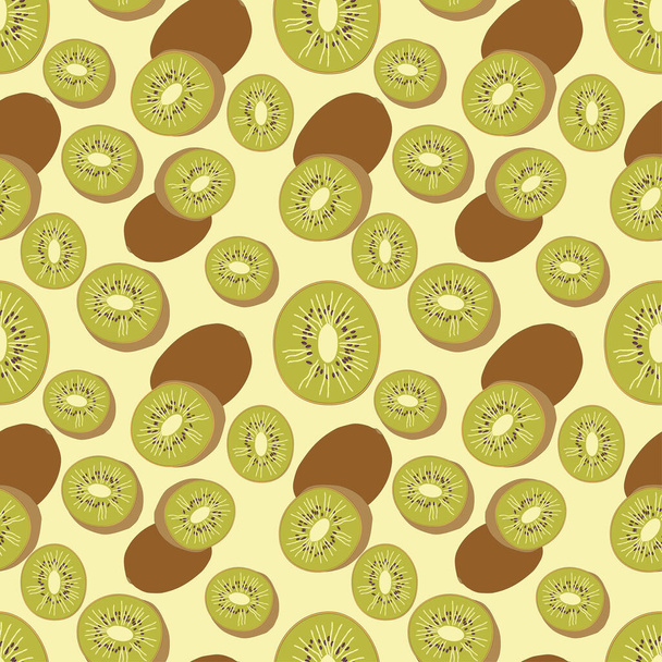 moderno patrón inconsútil de kiwi frutas en fondo blanco
. - Vector, Imagen