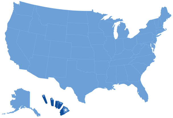 Mapa de los Estados de los Estados Unidos donde se saca Havai
 - Vector, imagen