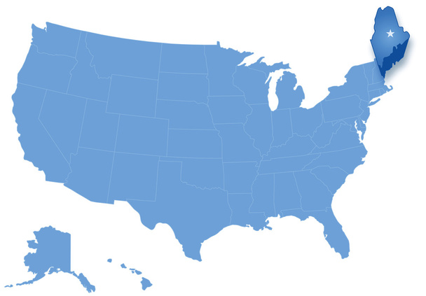 Карта Штатів США, де Мен витягнув - Вектор, зображення