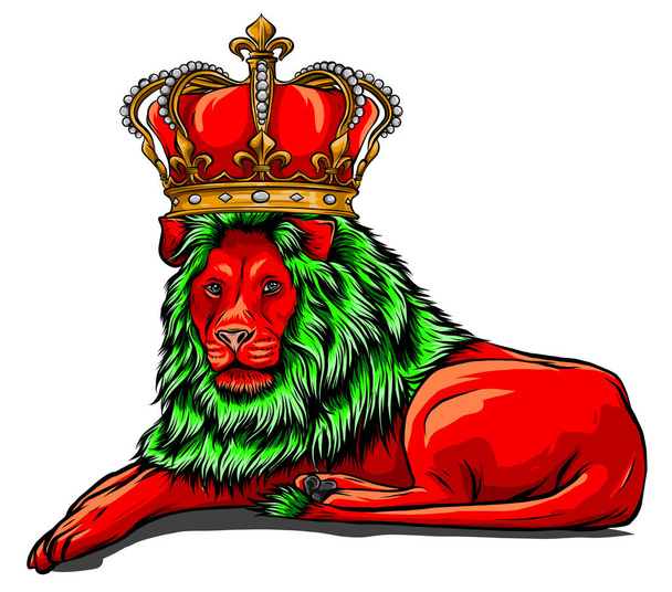 Vector Color King Lion Illustration design art - Vector, Image