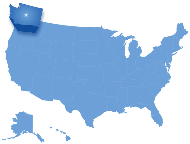 Mapa de los Estados Unidos donde se saca a Washington
 - Vector, imagen