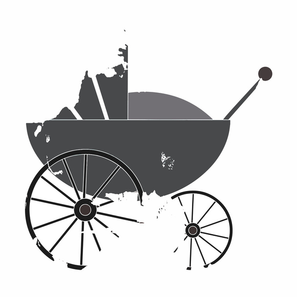 Pram, bebé carro pop art
 - Vector, imagen