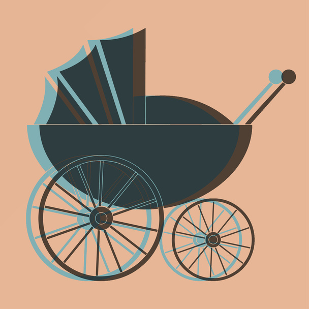 Pram, baby carriage pop art - Vector, Image