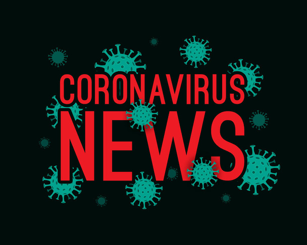Vector Coronavirus News illustration. Abstract COVID-19 Novel Coronavirus Bacteria background. Dangerous Cell in China, Wuhan. Public health risk disease concept - Vector, Image