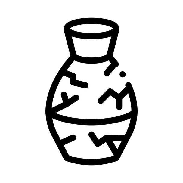 зламана іконка вази з глини Векторні контури ілюстрації
 - Вектор, зображення