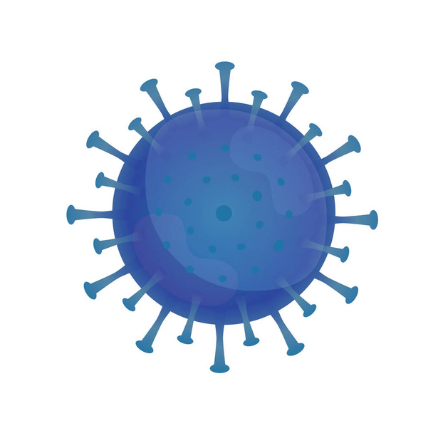 コロナウイルスのイラストグラフィックベクター、武漢での感染症。青いウイルス、白い背景、流行、コビト19型パンデミック - ベクター画像