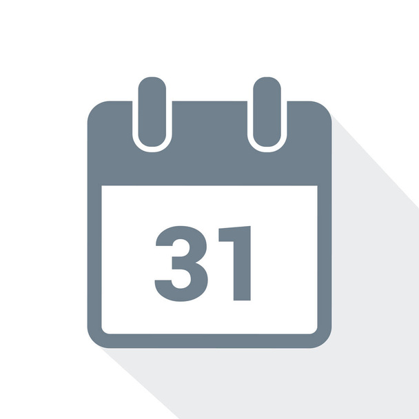 простой значок календаря 31 на белом фоне - Вектор,изображение