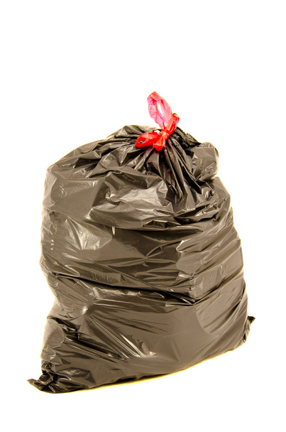 isolated full black garbage bag in white background - Foto, immagini