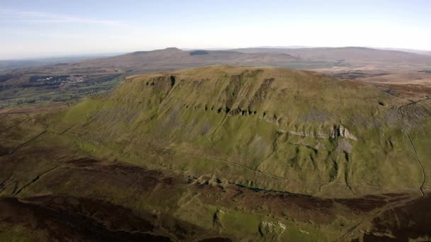 Drone footage of Penyghent, Yorkshire Dales National Park, during evening Light - Footage, Video