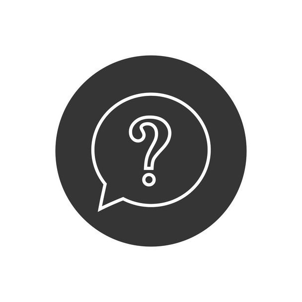 Question Mark line icon vector illustration in modern flat - Vector, Image