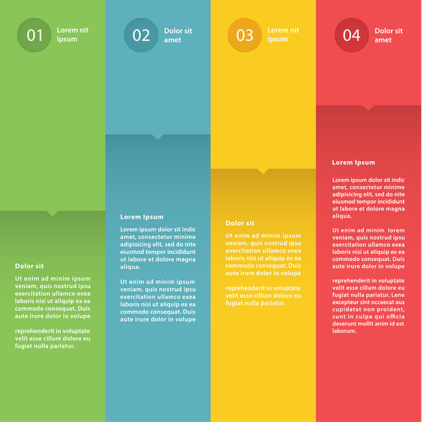 Vector colorful flat design template. Four choices. - Vecteur, image