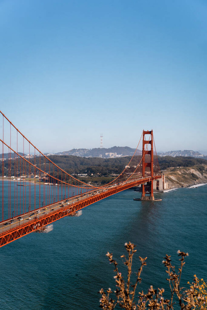 Golden Gate Bridge, hangbrug over de Golden Gate Strait. San Francisco - Foto, afbeelding