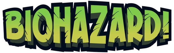 Font design for word biohazard in green color illustration - Vector, Image