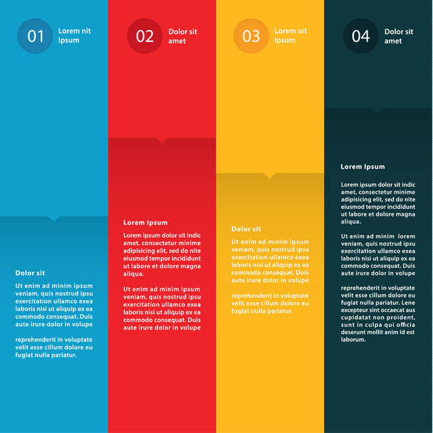 Vector colorful flat design template. Four choices. - Vecteur, image