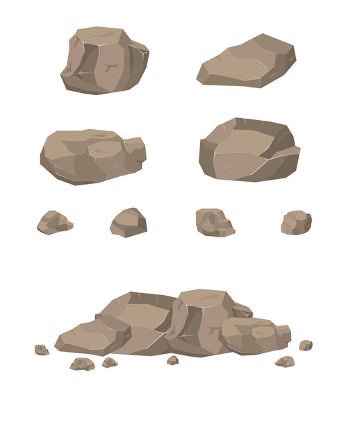 Rock stone collection. - Vector, Image