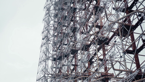 Çernobil, Ukrayna 'da terk edilmiş büyük telekomünikasyon radyo merkezi. - Video, Çekim