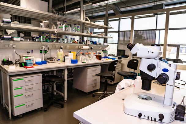 Equipment in empty laboratory prepared for work - Photo, Image