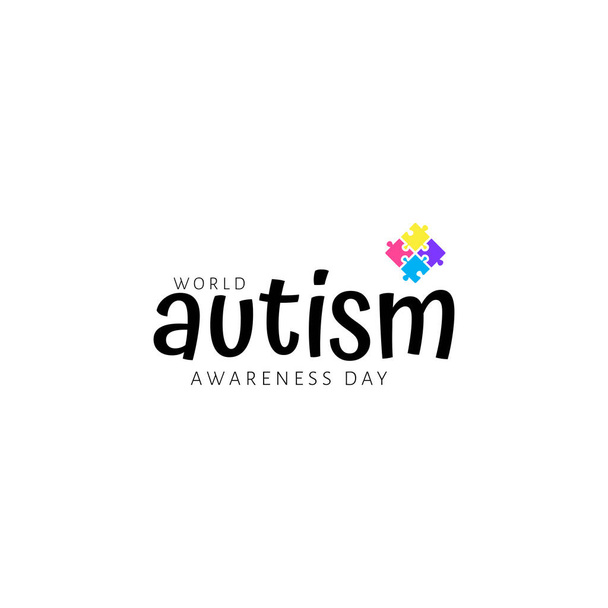 illustration,banner or poster of World autism awareness day. April 2th - Vector, Image