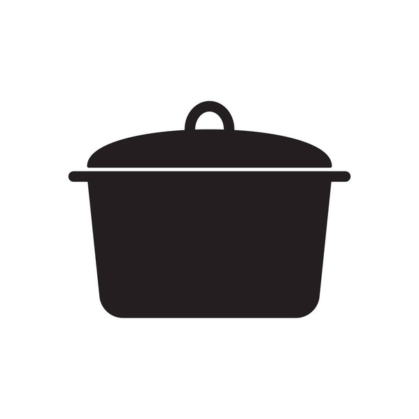 Cocinar icono de la cacerola, Pot vector icono aislado - Vector, Imagen