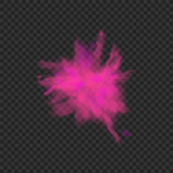Pink cloud splash of color powder, realistic vector illustration isolated. - Vector, Image