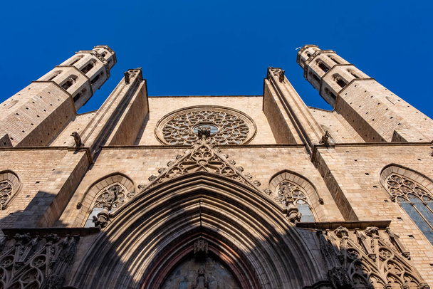 Santa Maria del Mar church in Barcelona city, Catalonia, Spain - Fotó, kép