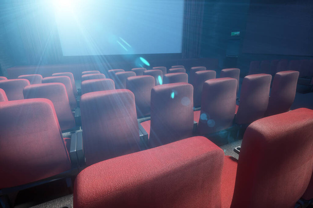 el interior del cine teatro, del cine asientos vacíos 3d render
 - Foto, imagen