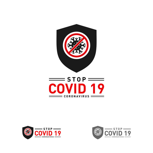 Coronavirus έννοια επιγραφή λογότυπο σχεδιασμού τυπογραφία. Παγκόσμια Οργάνωση Υγείας ΠΟΥ εισήγαγε νέα επίσημη ονομασία για τη νόσο του Coronavirus με το όνομα COVID-19, επικίνδυνη απεικόνιση φορέων του ιού - Διάνυσμα, εικόνα