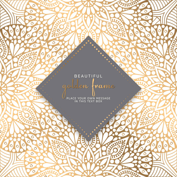 luxury ornamental mandala design background in gold color vector - ベクター画像