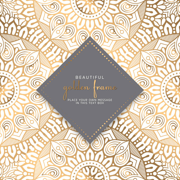 luxury ornamental mandala design background in gold color vector - Vetor, Imagem