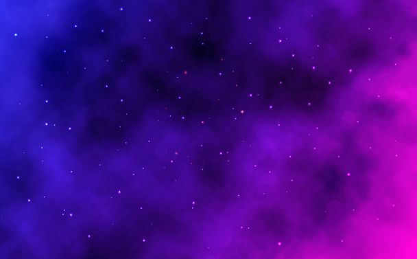Gece yıldızlı kozmik gökyüzü yıldızlı ve nebula desenli. Samanyolu ve sonsuz galaksi kavramı. vektör illüstrasyonu - Vektör, Görsel