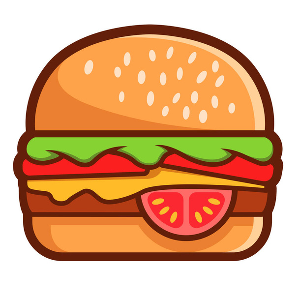 Burger - vektorkép, művészet, illusztráció. - Vektor, kép