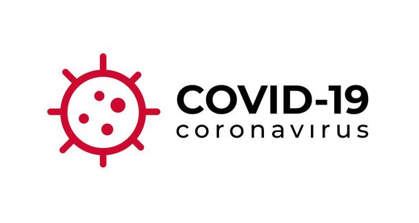 Symbol Covid-19 Coronavirus inscription typography design logo - Vektör, Görsel