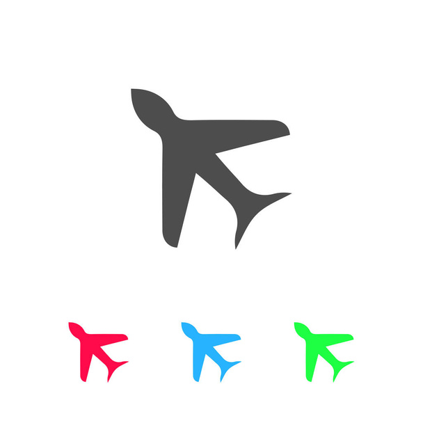 航空機のアイコンフラット。白い背景にカラーピクトグラム。ベクターイラストのシンボルとボーナスアイコン - ベクター画像