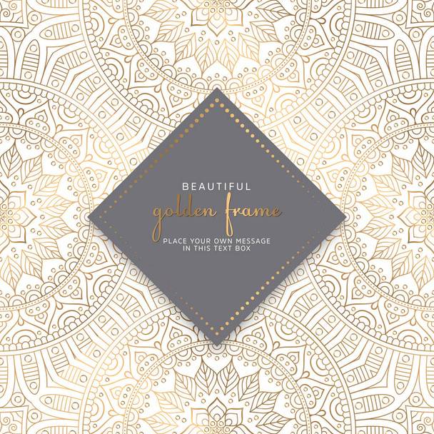 luxury ornamental mandala design background in gold color vector - Vettoriali, immagini
