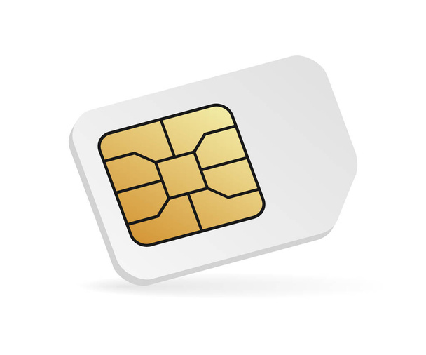 Realistic SIM card mockup. Blank cellular phone card. - Vector, Image