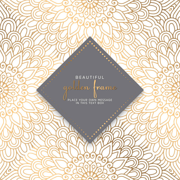luxury ornamental mandala design background in gold color vector - Vector, Imagen