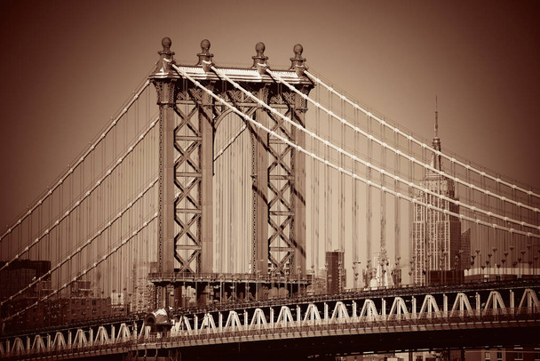 ニューヨークのマンハッタン橋の閉鎖 - 写真・画像