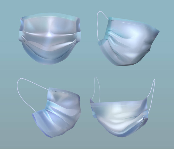 Variety of medical face mask - Vector, Image