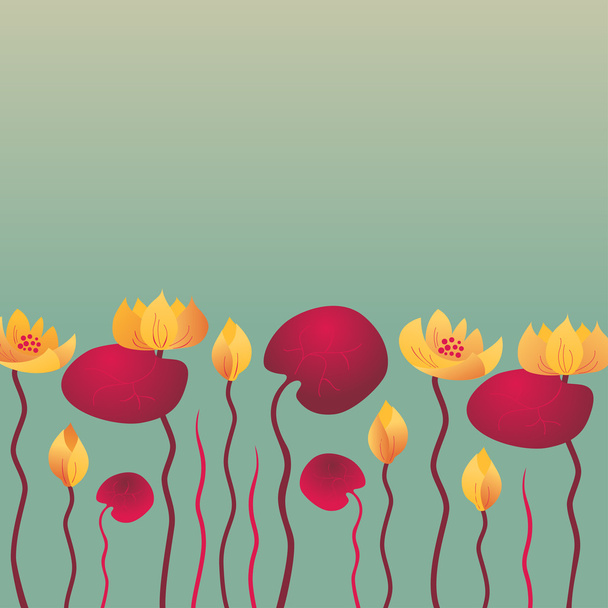 Water Lily background - Vector, imagen