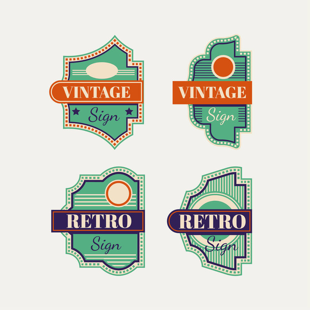 Retro signs and vintage neon signs colorful collection - ベクター画像