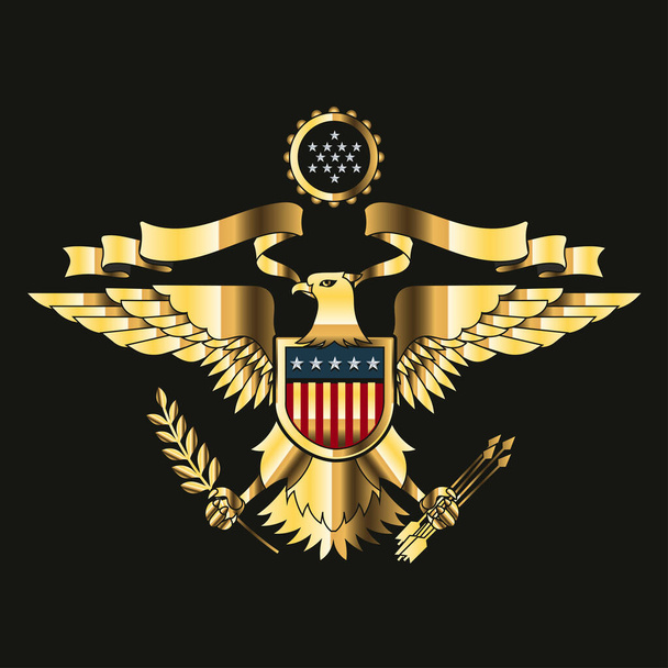 American Eagle Emblem Vector Illustration - Wektor, obraz